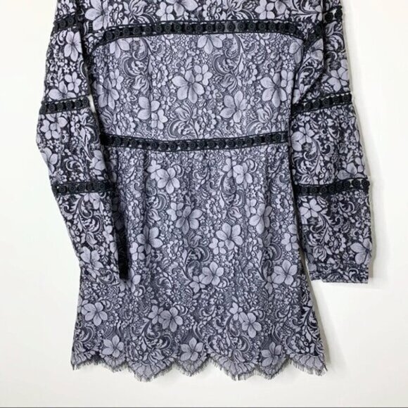 Revolve For Love & Lemons Theodora Bell Sleeve Mini Dress Lace Purple Small - Picture 3 of 16